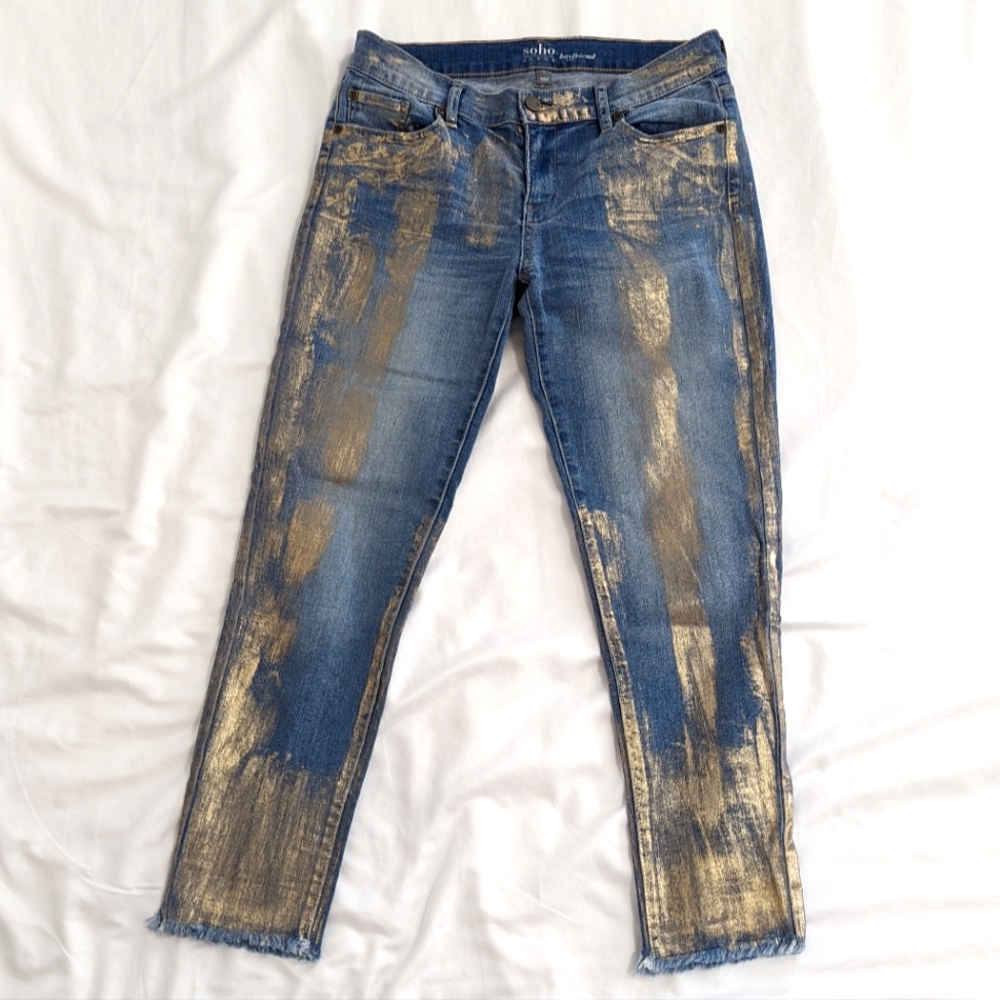 Gold Painted New York & Company Soho Jeans